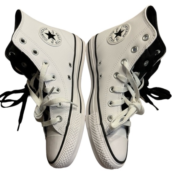 NEW Converse All Star Chuck Taylor Leather High Tops White - Picture 2 of 8